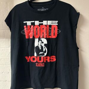 Scarface Black Graphic Tank Top - 'The World Is Yours'